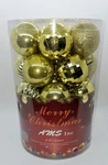 Brand New Set Of 30 Ams, Inc. 60MM 2.4" Gold Plastic Balls Christmas Ornaments. Fixed Price $9.99.