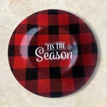 Royal Norfolk Plate Holiday Tis The Season Red Black Plaid 8.5" Christmas Decor. Fixed Price $14.99.