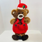 1985 Rennoc Santa Best 3D Brown Teddy Bear Plush Christmas Stocking 21" Vtg. Fixed Price $14.39.