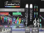 Gemmy Lightshow Led Started Combo Pack Icicles And Starry Nights 61 Ft Total Nib. Fixed Price $174.99.