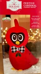 Rare New 3.5 Ft Tall Christmas Festive Cardinal Bird Holly Inflatable By Gemmy. Fixed Price $29.99.