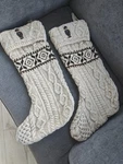 Ralph Lauren Crescentwood Fair Isle Cotton Christmas Stockings Pair. Fixed Price $155.80.