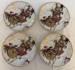 (4) Williams Sonoma Twas The Night Before Christmas Santa Sleigh Salad Plates 8. Fixed Price $100.00.