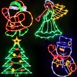 16" Christmas Window Decor Silhouette Lights Tree Santa Angel Snowman 4 PACK-S7. Fixed Price $34.99.