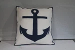 Pillow Cover With Anchor Design. Fixed Price $40.00.