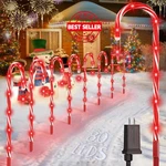 Aosea 80 Red Led 10 Pack Solar Christmas Lights OUTDOOR,8 Modes Candy C.... Fixed Price $70.88.