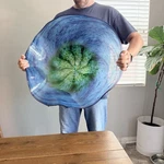 Large Studio Art Glass Platter Bowl Spiral Speckled 25 Holdman Sticker. Fixed Price $360.00.
