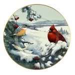 Lenox Winter Greetings Scenic Cardinal & Nuthatch 9" Luncheon Plate Fine China. Fixed Price $48.98.