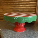 Ceramic Christmas Cake Stand Holiday Stripe 7"X 4" Target. Fixed Price $18.00.