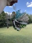 Angel Sun Catcher Hanging Blue Green Glass Mosaic Pieces Dicksons With Stars. Fixed Price $16.80.