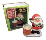 Vintage Santa Claus Candle Holder Story Book Bisque Porcelain Christmas 1980S. Fixed Price $10.79.