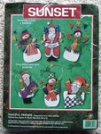 Sunset Fanciful Friends Christmas Ornament Sewing Kit Santa And Snowmen 18125. Fixed Price $12.30.