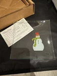The Pampered Chef Set Of 4 Snowmen 6 Appetizer Square Glass Plates #2819 - Nib. Fixed Price $13.50.