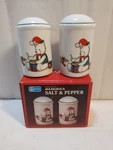Anchor Hocking Salt Pepper Shakers Santa Drum Bear Christmas Holiday Memories. Fixed Price $26.99.