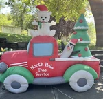 Gemmy 9 Ft North Pole Tree Christmas Airblown Inflatable Retro Pickup Truck. Fixed Price $79.99.