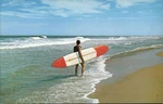 Cape Cod, Massachusetts Man Beach With Surfboard Chrome Vintage Postcard. Fixed Price $9.99.
