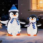 Dumos 2-PIECE Lighted Penguin Family Christmas Decoration 3' Blue Led. Fixed Price $69.00.