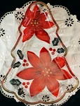 Celebrations 10" Poinsettia Christmas Tree Plate Glass Hand Painted Box. Fixed Price $25.99.