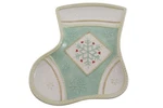 Bella Casa Ganz Christmas Stocking Canape Plate Cream Green 9" Decorative. Fixed Price $19.29.