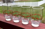 Libbey LRS3 Holly And Ribbon Flat Tumbler Drinking Glass, Christmas Set Of 4. Fixed Price $11.99.