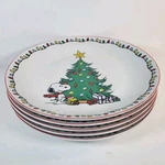 Gibson Peanuts Snoopy Woodstock Christmas Dinner Plates Lights 10.5". Fixed Price $39.99.