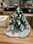 Home Interiors Light Up Color Changing Christmas Tree W/ Playful Snowmen 8 Euc. Fixed Price $42.00.