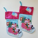 Lot Of 2 Peppa Pig Christmas Stocking Sled Pink Sequin Cuff Ruz Cartoon. Fixed Price $9.95.