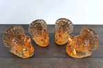 Thanksgiving Turkey Amber Crystal 2" Candle Sticks, Miniature, Set Of 4. Fixed Price $14.00.