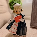 Vintage Napco Christmas Girl Planter Caroler Figurine Book Muff Japan 1956 Mcm. Fixed Price $94.00.