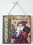 Glitzhome Merry Christmas Santa Claus Wooden Hanging Porch Door Sign Wall Decor. Fixed Price $19.99.