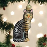 Old World Christmas Tabby Cat Glass Ornament 12554. Fixed Price $27.88.