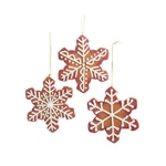 The Bridge Collection Iced Gingerbread Snowflake 4.5"H, Brown, White. Fixed Price $31.99.