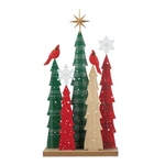 Glitzhome Wooden Christmas Tree Table Decor, 23.5"H Rustic Winter Holiday Tab.... Fixed Price $60.50.