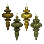 Vickerman 4" 4-FINISH Finial Christmas Ornaments Olive Green (set Of 8). Fixed Price $27.64.