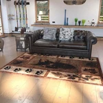 Nature Inspired Mother Bear With 2 Cubs Brown Indoor Olefin Area Rug - 6' X 9'. Fixed Price $188.69.
