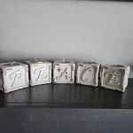 Russ Christmas 5 Pc Peace Ivory Tealight Candle Holders Doves Angels Stars Vtg. Fixed Price $14.95.