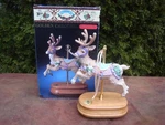 Heirloom Porcelain Reindeer W/ Traditional Music Golden Carousel By Breckenridge. Fixed Price $29.99.