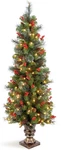 National Tree 5 Foot Crestwood Spruce Entrance Bristles Cones Red Berries. Fixed Price $219.00.