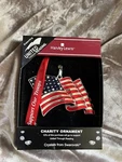 New Christmas Tree Ornament Support Troops Flag Military Lewis Crystals. Fixed Price $12.79.