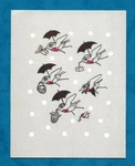 Early 1960S Esther Parkinson Christmas Card Robins & Umbrellas - Gordon Fraser. Fixed Price $6.13.