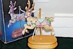 Musical Carousel Reindeer Vtg Breckenridge Hand Painted Porcelain Moves Up Down. Fixed Price $35.99.