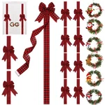 Ysleen 12 Pcs Christmas Cabinet Ribbon Bows And 6 Pine Wreath W.... Fixed Price $64.27.