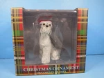 Sandicast Dog Christmas Ornament-gray Sitting Schnauzer W/santa Hat-new Box. Fixed Price $14.00.