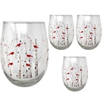 Banberry Designs Cardinal Stemless Wine Glasses Set Of 4 - Pack, Colorless. Fixed Price $38.99.