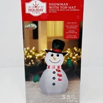 Holiday Time Snowman W/ Top Hat Airblown Inflatable 3.5 Ft Yard Decor Christmas. Fixed Price $21.05.