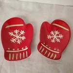 Hallmark Red White Ceramic Christmas Mitten Serving Dishes Candy Nut Bowl. Fixed Price $12.50.