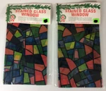 Vintage New Plastic Stained Glass Window Decoration 11" X 15' Philipp Sales Inc. Fixed Price $39.99.