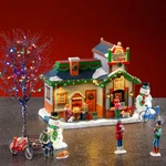 Lemax Caddington Village The Christmas Cafe Set With Two Large Snowmen #56675. Fixed Price $140.00.