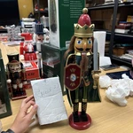 Green & Red Plaid Soldier Wooden Nutcrker 15". Fixed Price $32.99.