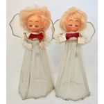 Vintage Christmas Angels Set Of Two, Stand Alone Or Tree Toppers,sterling Light. Fixed Price $16.00.